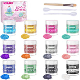 Set de paillettes comestibles, poudre, 3 grammes par couleur Naty Shop 12 x 3 grammes