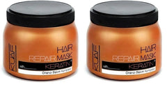 Kuaf Professional Keratin Hair Mask 500 ml - Masque capillaire Traitement capillaire Masque de soin capillaire Masque capillaire (Pack de 2) Naty Shop Hair Mask Pack de 2