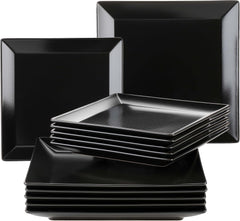 MÄSER Manhattan City service de table en porcelaine pour 6 personnes, noir