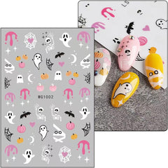 JMEOWIO Autocollant pour ongles Halloween 8 feuilles pour nail art