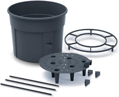 Pots de semis de tomates Prosperplast avec treillis – Jardinière en plastique robuste | anthracite | Résistant aux intempéries et aux UV | 29,5 x 115,2 cm | Idéal pour le jardin et la terrasse