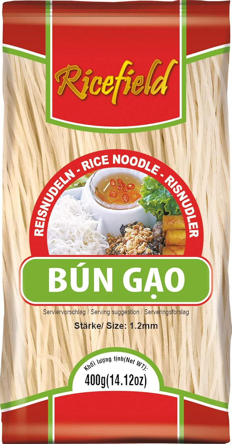Tăiței de orez Ricefield, vermicelli, 1,2 mm, Bun Gao (1 x 400 g)