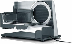 GRAEF SKS S32000, trancheuse électrique argentée avec boîtier entièrement métallique et plaque de base en verre Râpes et trancheuses Naty Shop