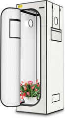 Tente de culture 60 x 60 x 180 cm, matériau Oxford 600D avec film réfléchissant en polyester, tubes en acier de 22 mm, aérations et fenêtres de visualisation, tentes de culture pour culture hydroponique, serres et jardins intérieurs