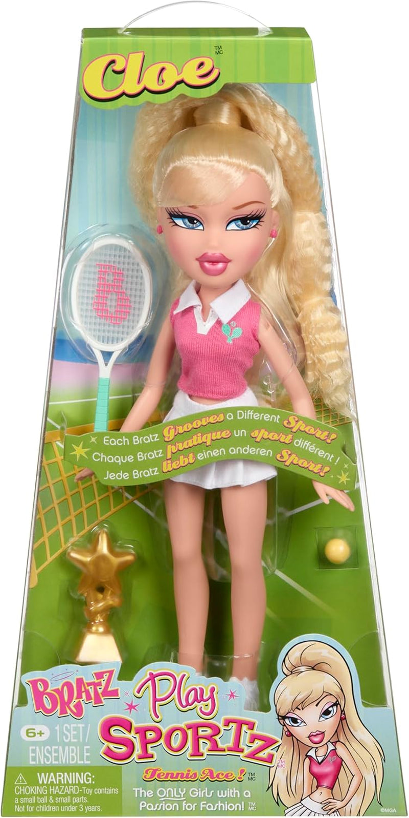 Bratz Play Sportz Cloe (Tennis) – poupée mannequin avec accessoires