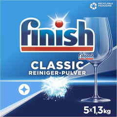 Détergent en poudre Finish Classic - Détergent pour lave-vaisselle sans phosphate - 6,5 kg Grand paquet (5 x 1,3 kg) Naty Shop Détergents de cuisine