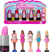 Barbie Mini Barbieland Set de 5 păpuși Fashionistas, Aprox. 3.8cm înălțime Mini păpuși în mâneci de ruj, set de colecție cu surprize (stilurile pot varia), JBD26 Papusi Naty Shop Pachet 1