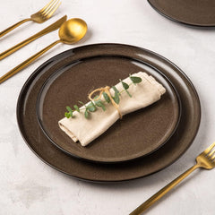 LeRatio Service de table pour 6 personnes, service de table 18 pièces en porcelaine, vernis réactif, ensemble de bols et d'assiettes résistants aux rayures, passe au lave-vaisselle et au micro-ondes, vaisselle