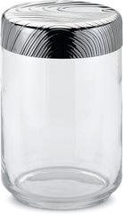 Alessi Veneer PU05/100 - Marmite de cuisine au design hermétique Pot en verre avec couvercle en acier inoxydable 18/10 Décoration en relief Boîtes de conservation des aliments Naty Shop Multicolore Taille unique
