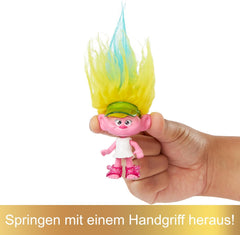 Mattel DREAMWORKS TROLLS United We Stand - Poupée Viva Hairy Surprises avec cheveux en peluche jaune vif et 3 accessoires surprise, pour enfants à partir de 3 ans, HNF11