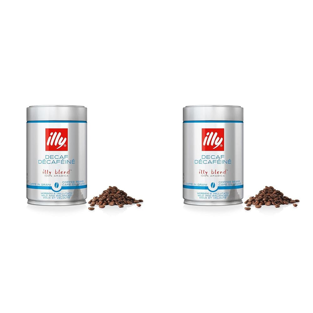 illy Kaffee, Kaffeebohnen Entkoffeiniert - Dose zu 250 g (Packung mit 2)