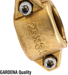 Colliers de serrage Gardena : Collier de serrage en laiton pour fixer des tuyaux d'aspiration ou haute pression, adapté aux tuyaux de 25 mm (1 pouce) (7211-20)