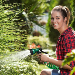 Relaxdays Tuyau spiralé extensible jusqu'à 20 m Tuyau d'arrosage flexible avec pulvérisateur d'eau 7 modes de pulvérisation Vert