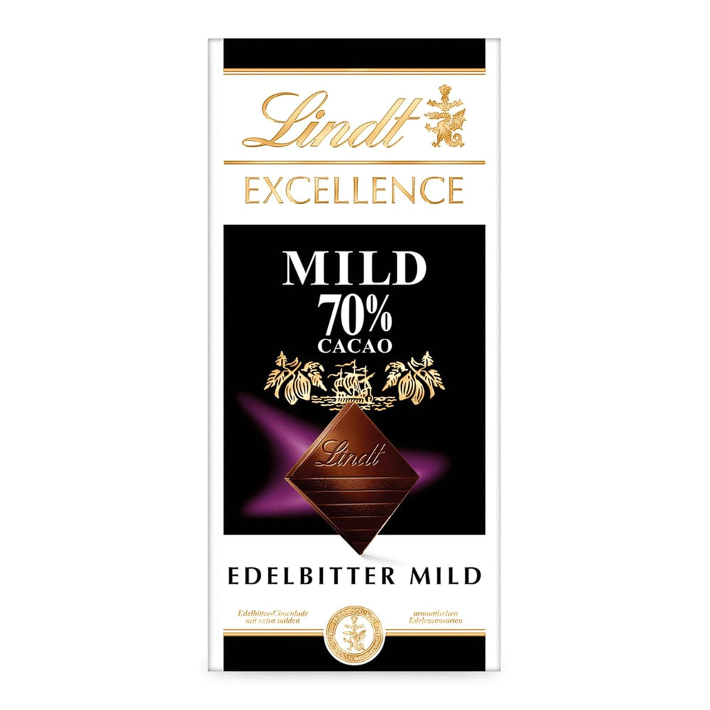 Chocolat Lindt | EXCELLENCE Stick Doux 70% | 100g | Chocolat noir doux au goût intense de cacao | Barre de chocolat végétalienne