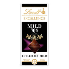 Chocolat Lindt | EXCELLENCE Stick Doux 70% | 100g | Chocolat noir doux au goût intense de cacao | Barre de chocolat végétalienne