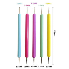 5 pièces Dotting Pen Set, Nagelpunkt-Stift, Dotting Pen Punktierung Stift Marbleizing Werkzeug Nagellack Maniküre Dot Nail Art Set, Marmorier-Werkzeug-Set, Punkte, Nagelkunst, Nagel Nail Werkzeug Set