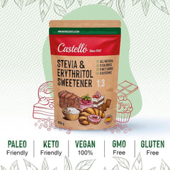 Stevia + Erythritol 1:3 Édulcorant, 1G = 3G Sucre, 850 grammes Édulcorants Naty Shop