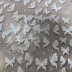 Aurora Muschel Schmetterling Nagelsticker Weiß Schmetterlinge Nail Sticker Gelee Relief Butterfly Nagelaufkleber Y2K Papillons Nagel Sticker Nägel Nageldesign Nagel Zubehör Nail Art Stickers Nailart