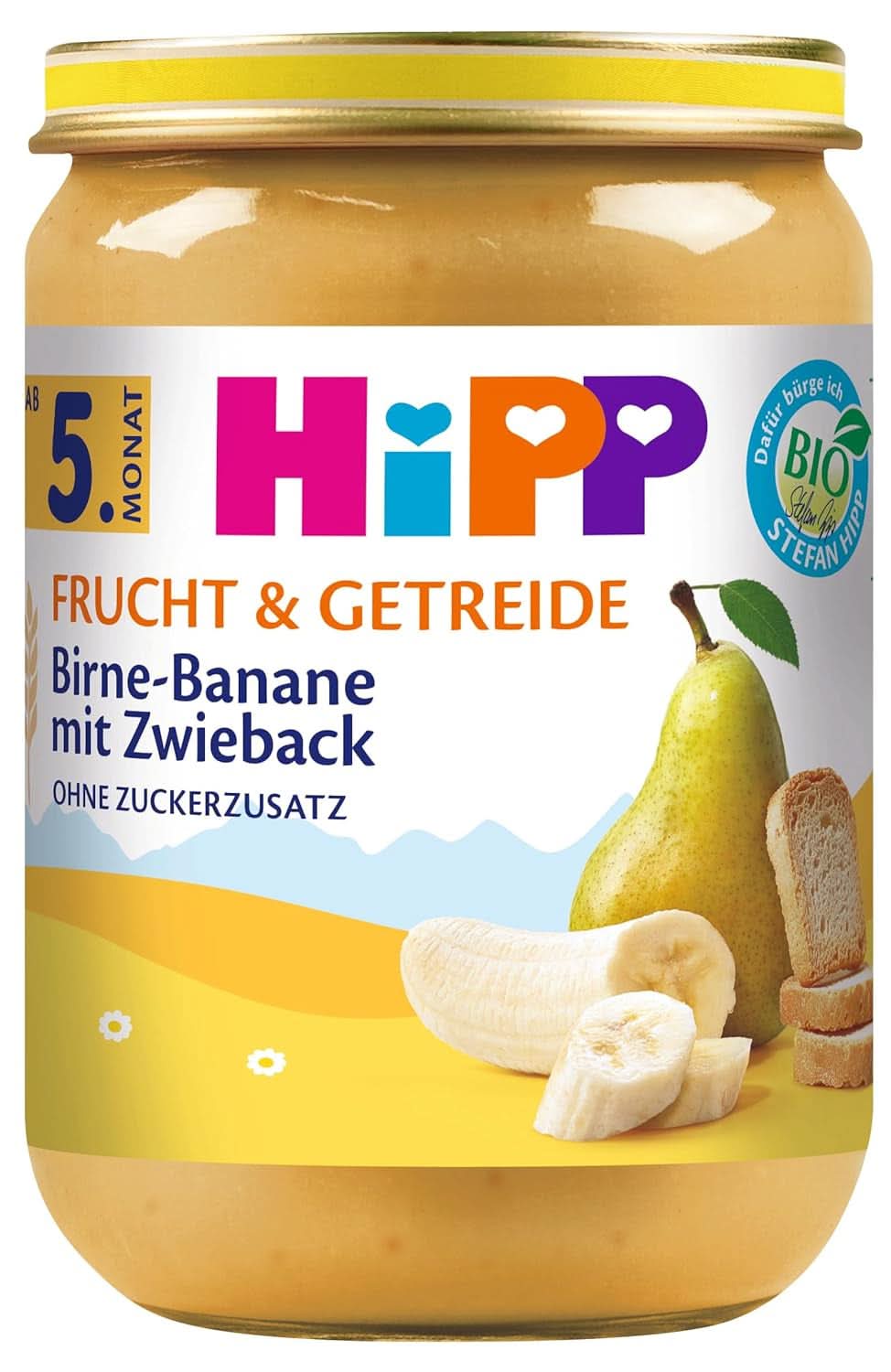 Hipp Poires-Bananes aux biscuits, paquet de 6 (6 X 190 grammes) Mère et Enfant Naty Shop 6 x 190 grammes Fruits