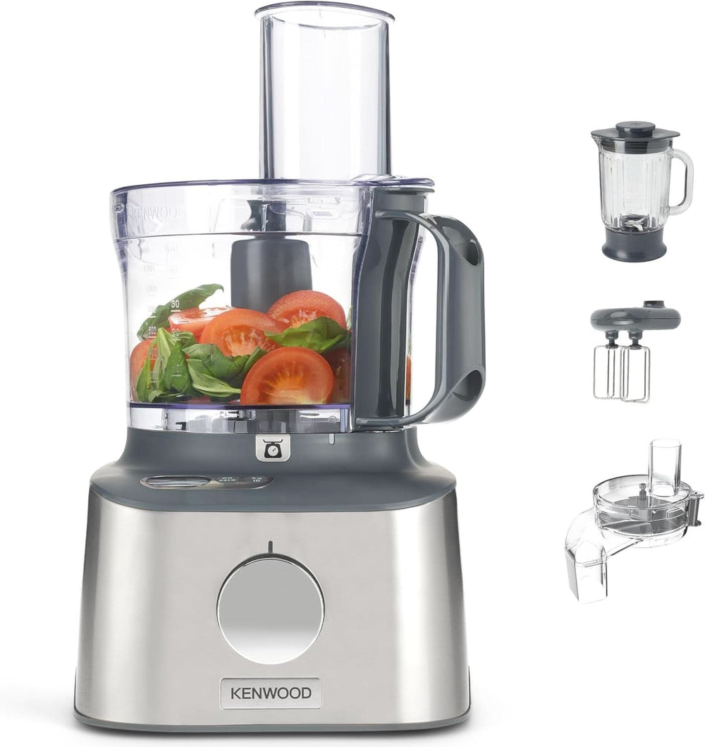 Robot culinaire Kenwood Multipro Compact+ FDM315SS, lame en acier inoxydable Mère et Enfant Naty Shop Silver XL Pack d'accessoires avec fonction de service direct