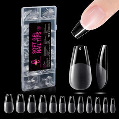 Types d'ongles en Gel moyen Ballerine, 504 pièces: pointes d'ongles en Gel PMMA, Extensions d'ongles, ongles artificiels, 12 tailles