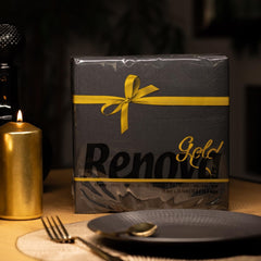 Serviettes en papier noir Renova, 40 serviettes, grandes, 2 épaisseurs.