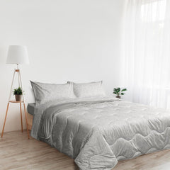 Couette Foppapedretti Nacht&Natura pour lit double 2P; vague perlée, housse 100% coton, Made in Italy Couettes et quilts Naty Shop