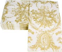 Papier toilette romantique, couleurs dorées, 15 pièces par paquet