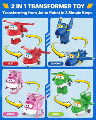 Super Wings Transform-A-Bots World Airport Crew - Série 1 - Pack collector Crew - 15 figurines - Figurines 2" Naty Shop
