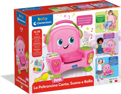Clementoni 17755 Fauteuil chantant avec son et danse roses - fauteuil interactif et multifonctionnel pour enfants en italien, jouet 1 an - Made in Italy, multicolore Jouets Bebe Naty Shop