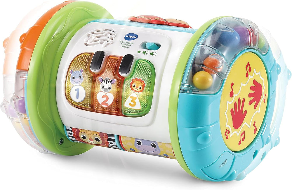 VTech Baby 3-en-1 Rolling Explorer Drum - Jouet interactif pour bébé avec musique - Pour 9-36 mois Jouets pour bébés Naty Shop Titre par défaut