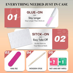 Faux ongles à pointe française courte – 30 pièces d'ongles noirs à coller sur des ongles carrés courts, faux ongles à pointe française avec colle, ensemble d'ongles artificiels carrés pour femme