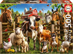 Educa - Puzzle de 500 pièces pour adultes | Animaux de ferme coquins. Dimensions : 48 X 34 cm. Comprend de la colle pour puzzle Fixpuzzle. Depuis 11 ans (19905) Puzzle Naty Shop Titre par défaut