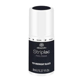 Vernis à ongles UV Alessandro Striplac Midnight Black – Délicat et longue tenue – S'enlève facilement grâce à la technologie Peel-Off Removal – Vegan et cruelty-free – 8 ml