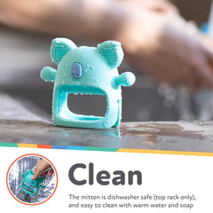 Nuby - Gant dentaire en silicone, sans BPA, Koala bleu, 3 mois et plus