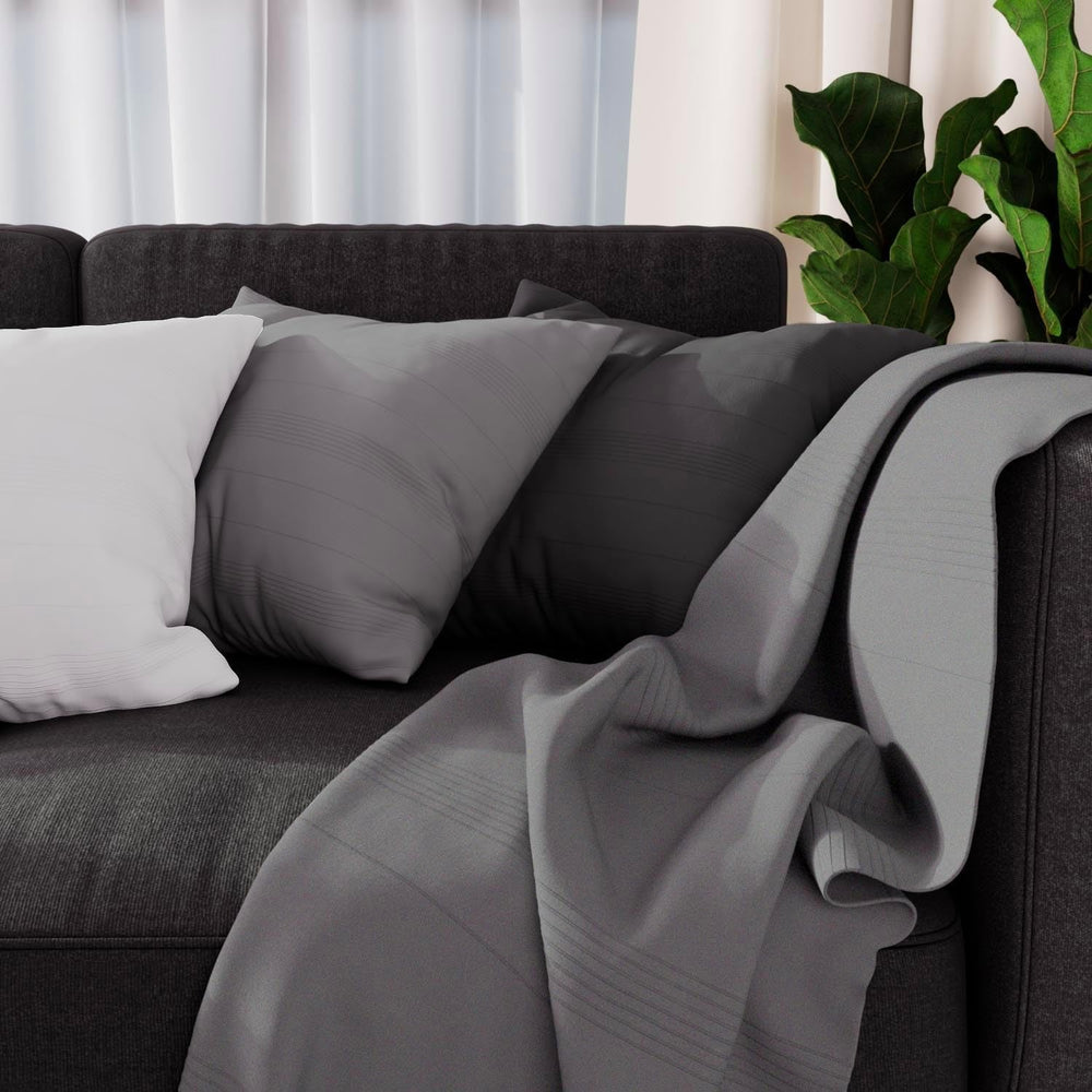 Soleil D'Ocre Adele Plaid, jeté du fauteuil, Polycoton, Gris, 140 X 200 Cm Lits et Couvertures Besuche den Soleil d'ocre-Store Gris 140 X 200 Cm