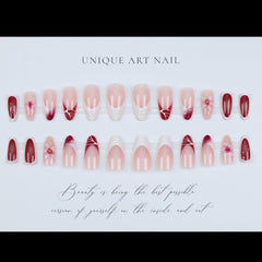 Mouyouglow 30 pièces faux ongles courts rayures blanches couleur chair florale 3D motif français Y2K fleur colle à ongles pointes blanches argent ondulé été INS faux ongles