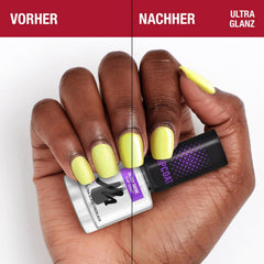 Manhattan Nail Top Coat Ultra Shine, top coat transparent cu finisaj lucios pentru o manichiură de lungă durată, 12 ml