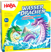 HABA Water Dragons - Jeu de dés et de stratégie pour enfants à partir de 5 ans - Jeu de société passionnant avec dragons et figurines en bois - Jeu familial pour 2 à 4 joueurs - 1307133001