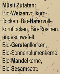 Seitenbacher Bio Müsli Voll-Biologische Mischung I Ohne Zugesetzten Zucker I Ohne Zugesetztes Fett I (1 X 750 G) Céréales Naty Shop