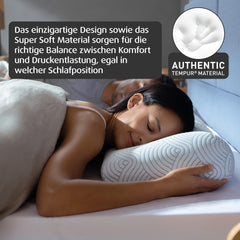 Oreiller de couchage en mousse à mémoire de forme TEMPUR EASE, oreiller ergonomique de soutien du cou pour toute position de sommeil, soutien ferme, 50 X 31 X 10/5 cm, blanc Naty Shop Oreillers standard