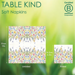 Talking Tables Serviettes jetables de type table, serviettes en papier doux, serviettes jetables à motif floral, pour les mariages ou un usage quotidien, écologiques, compostables, recyclables