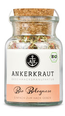 Ankerkraut Bio Bolognese Gewürz, Spaghetti et Pasta kochen, Lasagne selber machen, 90g dans Korkenglas