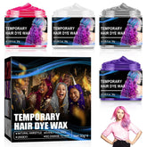 Teinture capillaire temporaire Halloween 4 couleurs couleur de cheveux cire coiffante ton de cheveux pour hommes femmes pour Halloween Cosplay fête teinture pour cheveux Naty Shop Titre par défaut