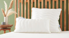 Oreiller Badenia Trendline Eco Aerelle Bleu 80 X 80 Cm, blanc, certifié Oeko-Tex, produit selon la norme de qualité allemande Naty Shop oreillers standard 80 X 80 Cm