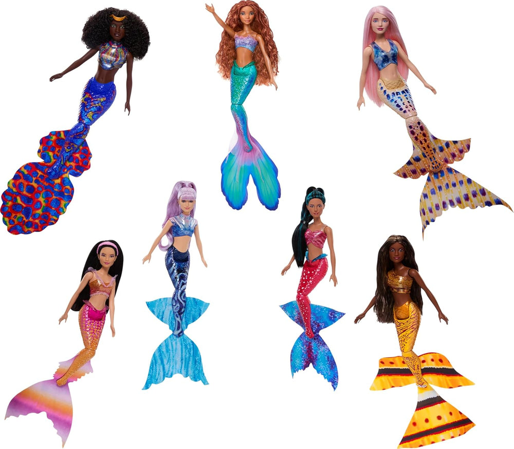 Mattel DISNEY La Petite Sirène - Ariel et ses 6 frères et sœurs, Caspia, Indira, Pearl, Karina, Mala et Tamika, à partir de 3 ans, HPT16