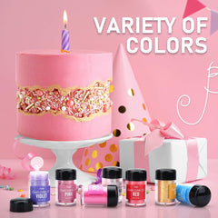 Paillettes comestibles – 4 couleurs de poudre de paillettes comestibles, poudre de paillettes en flacon pulvérisateur pour boissons, gâteaux, nourriture – poudre de paillettes métalliques, colorant alimentaire pour cocktails, fondant, biscuits, vin