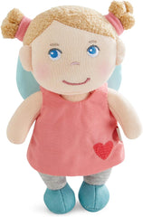HABA Guardian Angel Lore - Poupée textile moelleuse (15 cm), cadeau de bienvenue parfait pour les bébés et les jeunes enfants - Lavable à 30 °C - 2011870001
