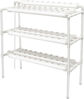 Kit de creștere hidroponică cu 3 straturi cu 90/108 poziții de plantare și pompă de apă, sisteme de creștere a plantelor fără sol din PVC, kituri de creștere hidroponică pentru cultivarea legumelor și fructelor (108 poziții de plantare)