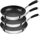 Poêles ZWILLING CORNELIA POLETTO, avec revêtement antiadhésif en 4 couches avec particules de diamant, acier inoxydable 18/10, pour tous types de feux, y compris induction Casseroles et poêles Naty Shop Lot de 3 poêles 20Cm + 24Cm + 28Cm